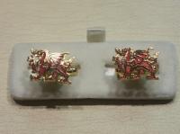 Royal Welsh Fusiliers standing Dragon enamelled cufflinks