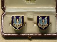 SAS shield design enamelled cufflinks