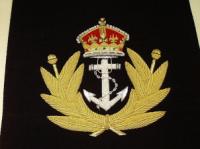 RN KC Crown, wreath and anchor large wire badge 150a