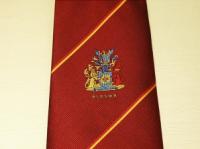 BLESMA red polyester crested tie