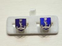 Royal Signals shield shaped enamelled cufflinks