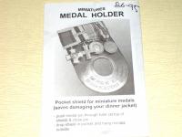 Miniature medal holder for dinner jacket pocket