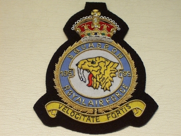 195 Sqdn KC wire Blazer Badge - Click Image to Close