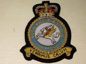 RAF Duxford station blazer badge - Click Image to Close