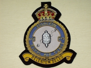 179 Squadron KC RAF blazer badge - Click Image to Close