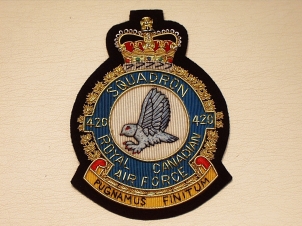 420 Squadron RCAF QC blazer badge - Click Image to Close