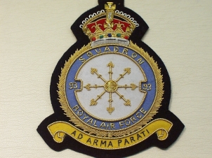 93 Squadron RAF KC blazer badge - Click Image to Close