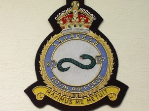 87 Squadron RAF KC blazer badge - Click Image to Close