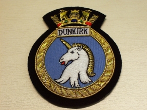 HMS Dunkirk blazer badge - Click Image to Close